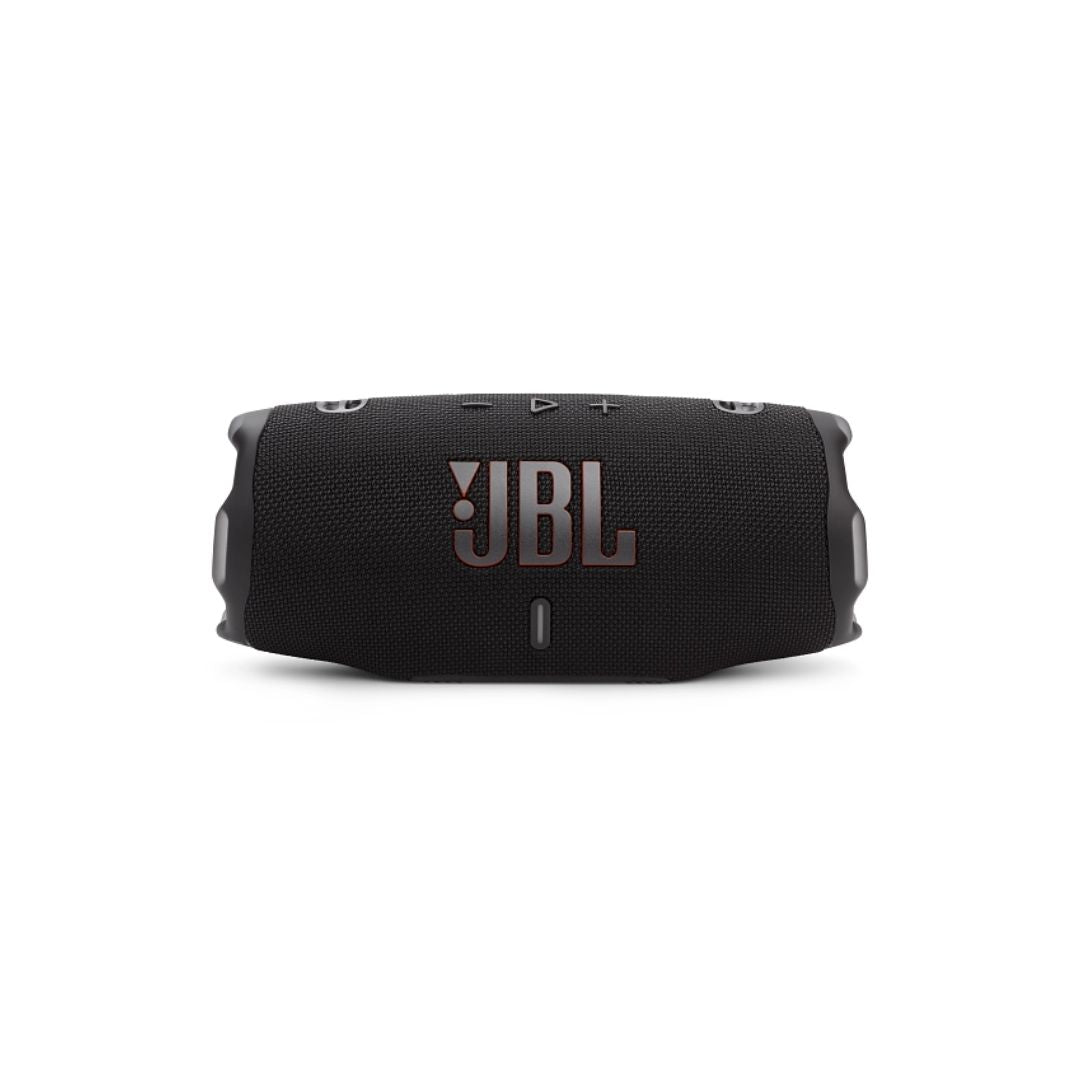 JBL Charge 6 de frente con botones de control y logo JBL